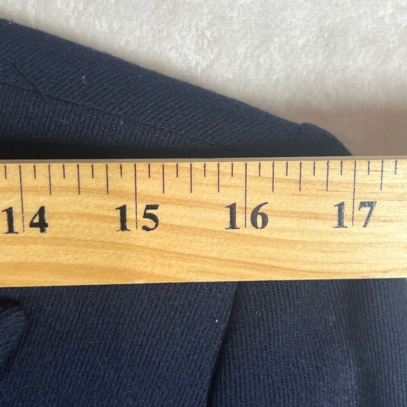 Women’s Ralph Lauren Size 4 USA Dark Blue Ornate Wool Blazer with Gold Buttons - Picture 9 of 11